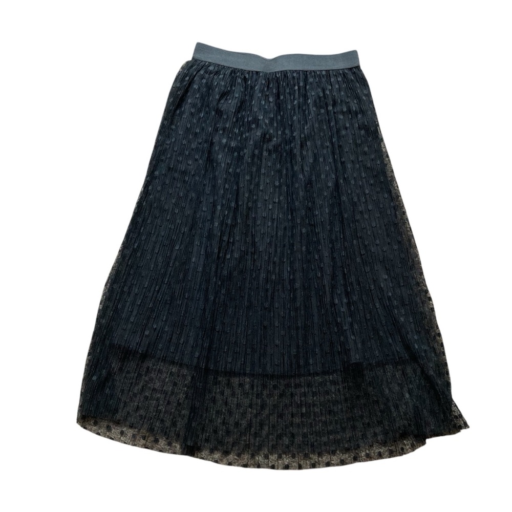 Life Style Black Polka Dot Midi Skirt